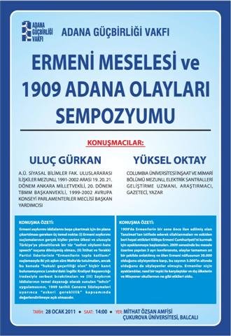 'Ermeni Meselesi ve 1909 Adana Olayları' Sempozyumu düzenlendi.